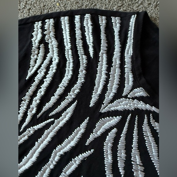 Chicos Top size 3 - XL Zebra embroidered contrasts body top 100% cotton summer - Picture 2 of 9